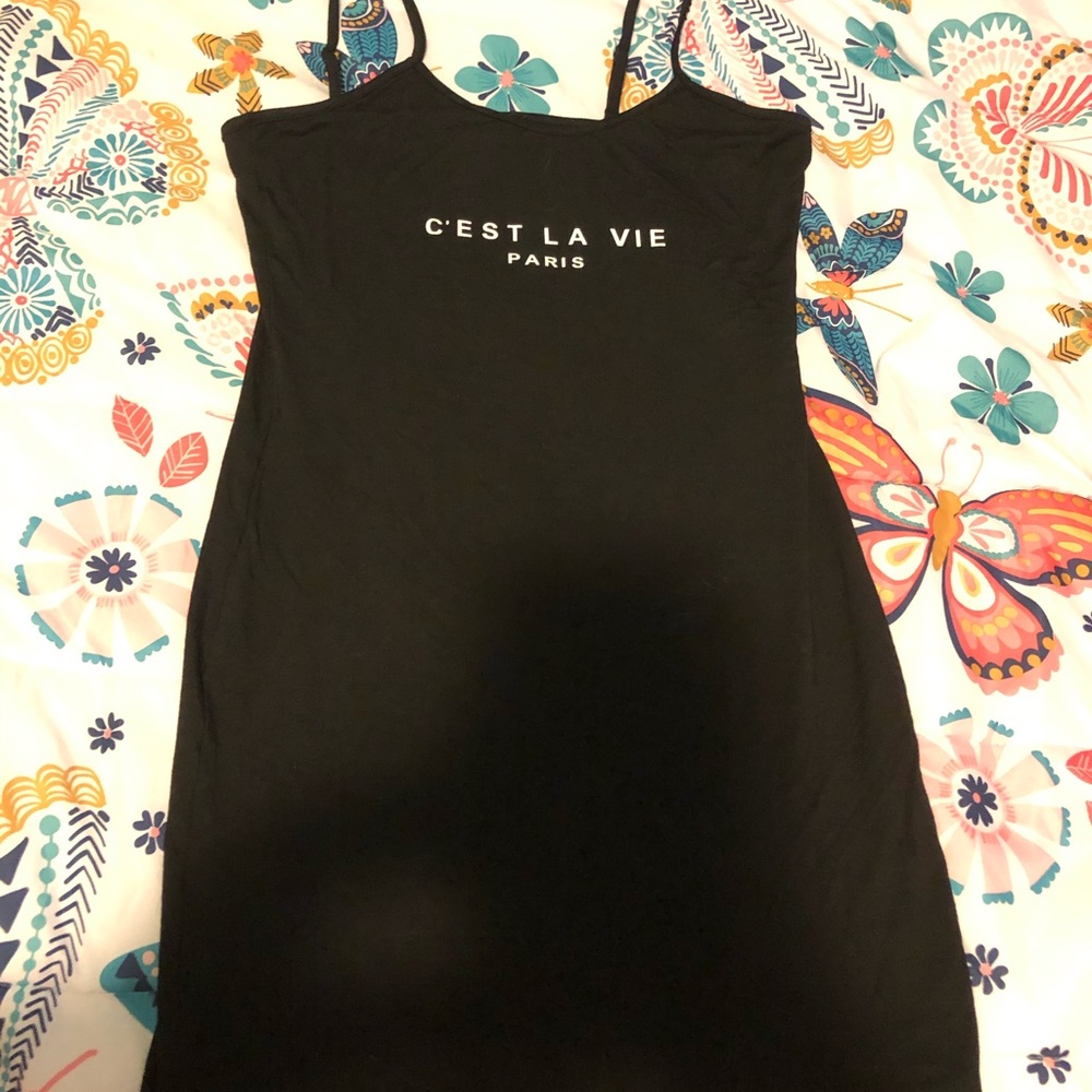 Black “ Paris “ Dress .